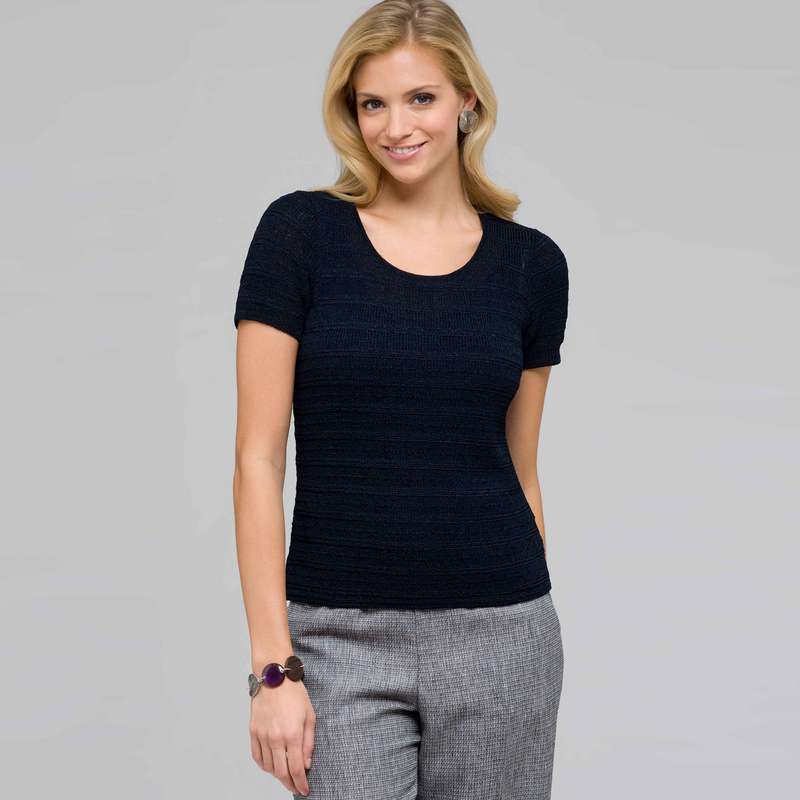 Scoop Neck Knit Top, Ink, large image number 0